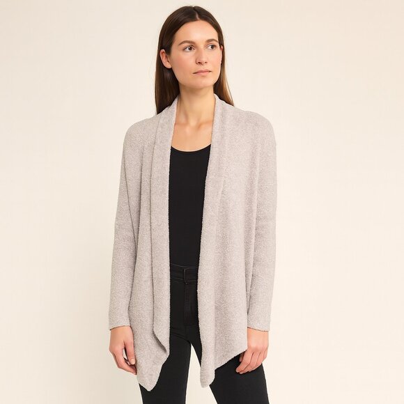 Barefoot Dreams Bamboo Chic Lite Grey Open Front Long Cozy Cardigan Sweater S/M - Picture 1 of 7